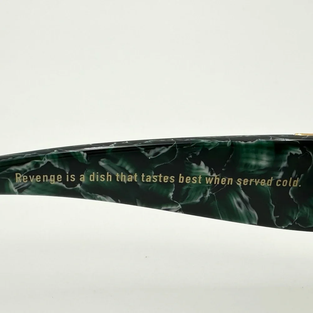 VINTAGE FRAMES COMPANY Vf Godfather Rectangle Sunglasses - Black/Green Marble